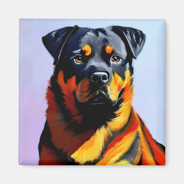 Imã Pintura rottweiler (Frente)