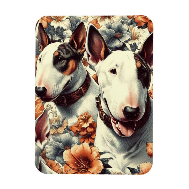 Ímã Pintura sem costura da Bull Terrier (Vertical)