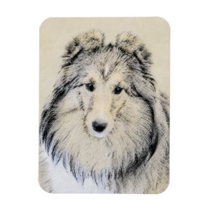 Ímã Pintura Shetland Sheepdog - Arte Cachorreira Origi