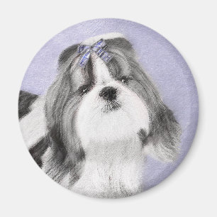 Imã Pintura Shih Tzu - Arte Cachorosa Original