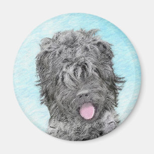 Imã Pintura Terrier russa negra - Cachorro original bo