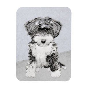 Ímã Pintura Tibetana Terrier - Arte Cachorro Original 