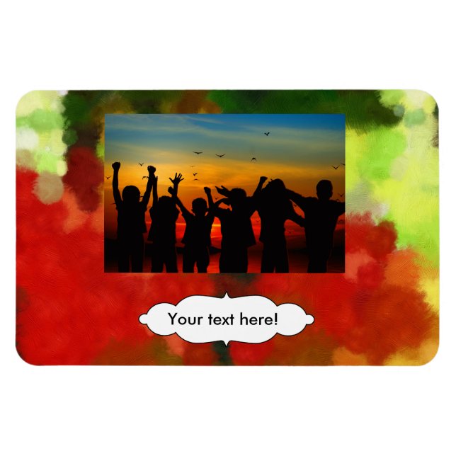 Ímã Pintura verde vermelha (Horizontal)