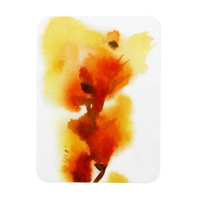 Ímã pinturas a aquarela floral de abstrato 2 (Vertical)