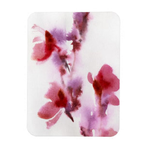 Ímã Pinturas florais abstratas 3 da aguarela