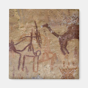 Imã Pinturas rupestres pré-históricas com camelos e