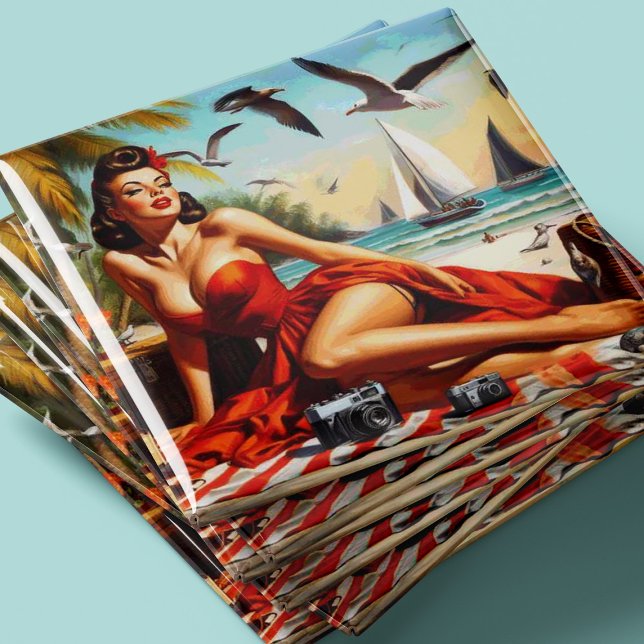 Imã Pinup Clássico de Bela Vintage (Criador carregado)