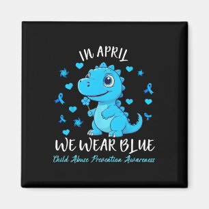 Imã Pinwheel Dino Em Abril Usamos Azul Criança Abuso P