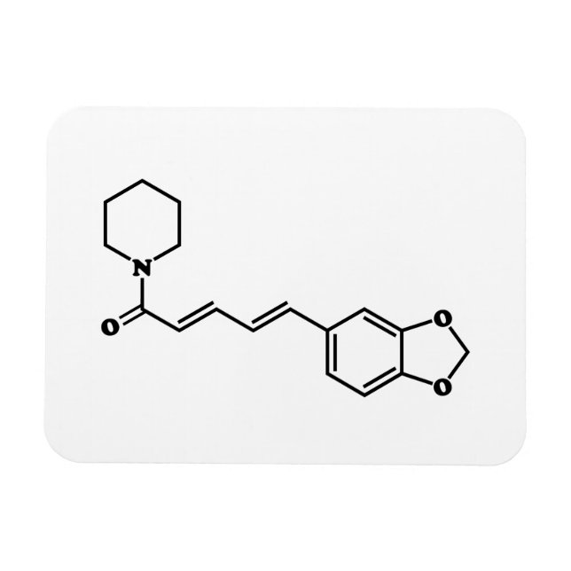 Ímã Piperina Piperina, Piperina, Fórmula Química Molec (Horizontal)