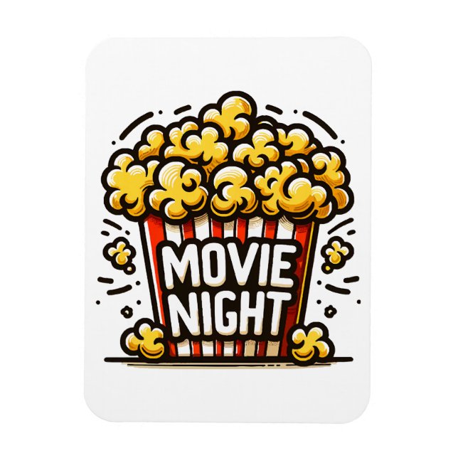 Ímã Pipoca Divertida Delícia da Noite de Cinema (Vertical)