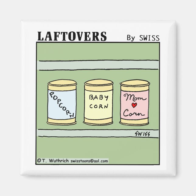 Imã Pipoca Engraçada Filhote Milho Mãe Família Cartogr (Frente)