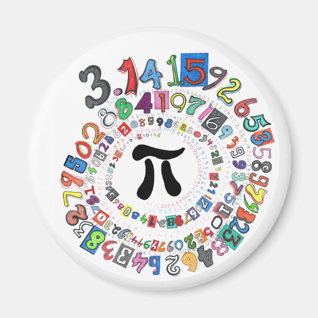 Imã Piral Colorida de Pi Calculada (Frente)