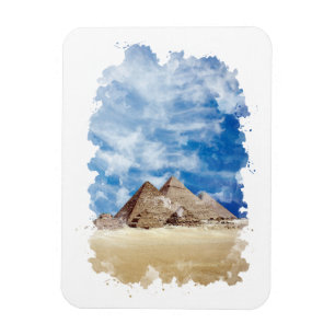 Ímã Pirâmide da Arte Watercolor de Giza Egypt