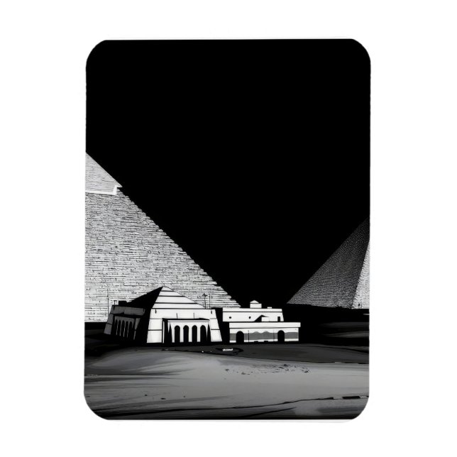 Ímã Pirâmides Preto e Branco (Vertical)