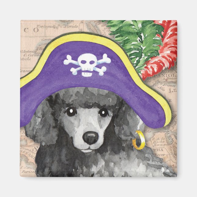 Imã Pirata de Poodle Miniatura (Frente)