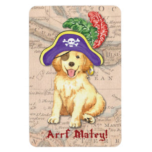 Ímã Pirata do golden retriever