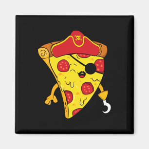 Imã pirata do mar do Caribe menino pequeno pizza