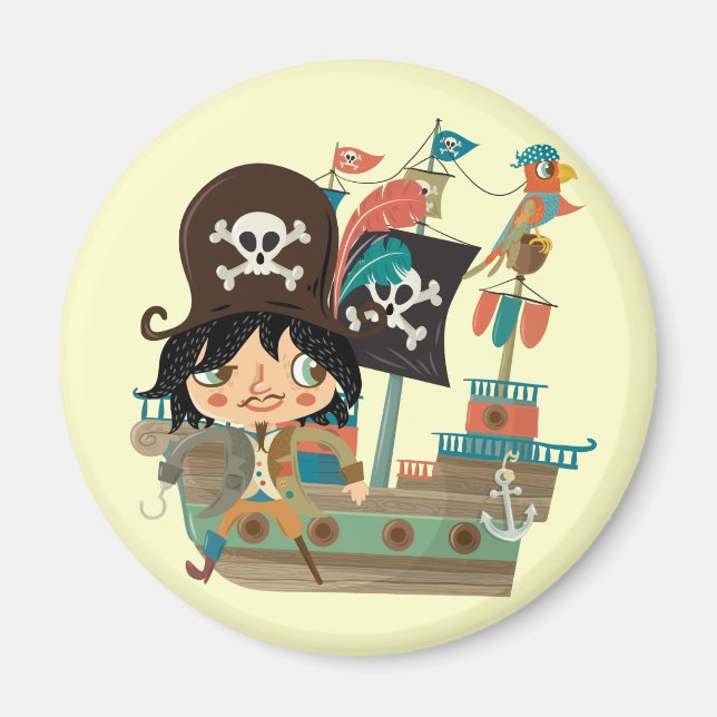 Imã Pirata e navio de pirata (Frente)