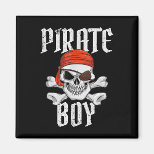 Imã Pirata Menino Halloween Caveira & Ossos Cruzados P