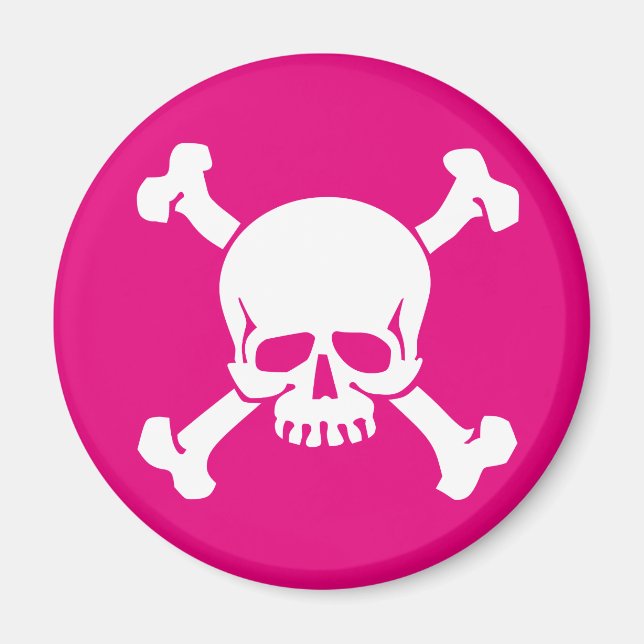 Imã Pirata Rosa, Cruz e Ossos (Frente)