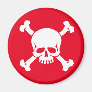 Imã Pirata Vermelha Jolly Rodger, Caveira e Crossbones