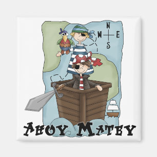 Imã Piratas Ahoy Tshirs e presentes