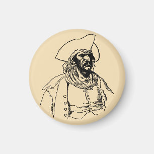 Imã Piratas Vintage, um Esboço de Bucaneiro por Howard
