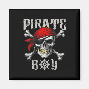 Imã Pirate Boy Jolly Roger Flag E Skull Crossbones H