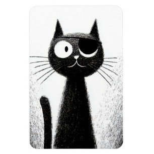 Ímã Pirate Cat – Fofa Arte Minimalista de Gato