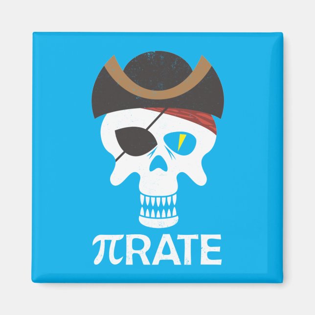 Imã PiRate Funny Pi Day Matemática (Frente)