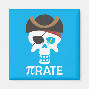 Imã PiRate Funny Pi Day Matemática Skull