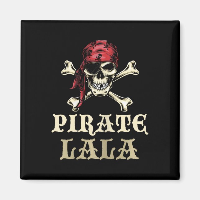 Imã Pirate Lala Skull Correspondendo Avó Halloween Cos (Frente)