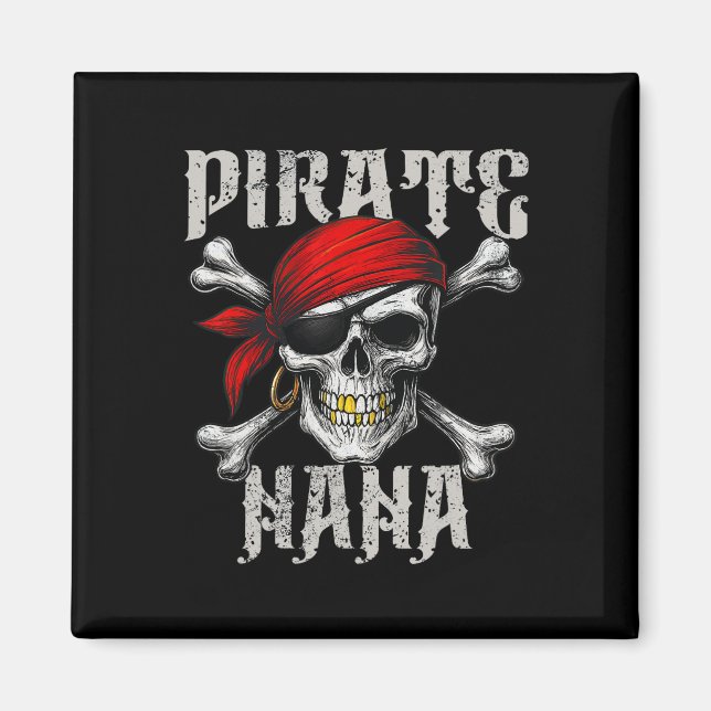 Imã Pirate Nana Jolly Roger Flag E Skull Crossbones (Frente)