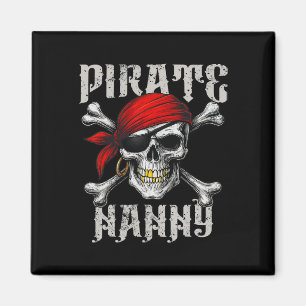 Imã Pirate Nanny Jolly Roger Flag E Skull Crossbones