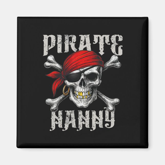 Imã Pirate Nanny Jolly Roger Flag E Skull Crossbones (Frente)