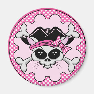 Imã Pirate Princess Gatinho Skull