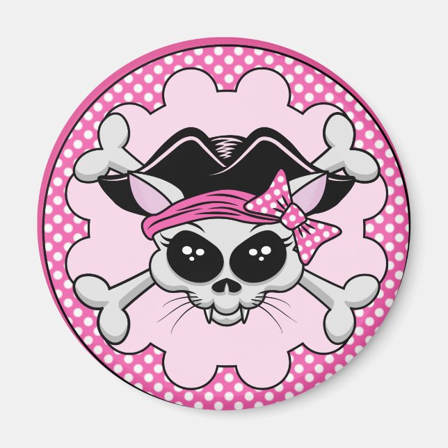 Imã Pirate Princess Gatinho Skull (Frente)