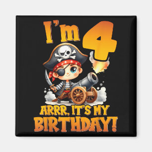 Imã Pirate Quarto Aniversário Estou 4 Arrr É Meu Anive