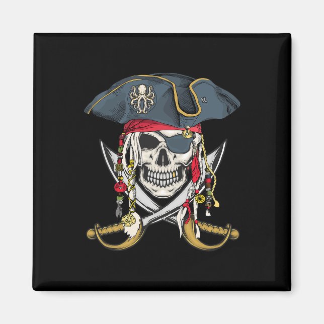 Imã Pirate Skull Halloween Meninas Meninas Crianças Ad (Frente)