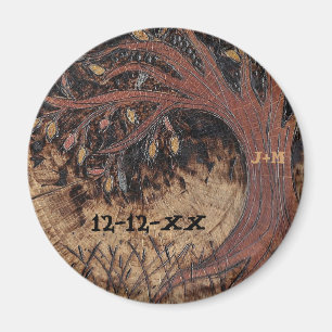 Imã Pirrografia da Árvore Rústica Salve o Favor do Cas