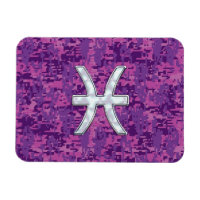 Pisces Zodiac Sign on Fuchsia Digital Camo