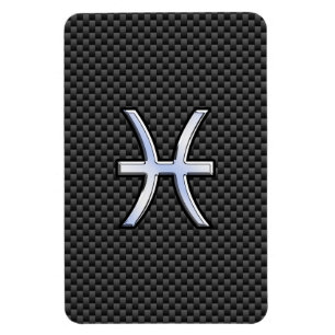 Ímã Pisces Zodiac Symbol on Carbon Fiber Print