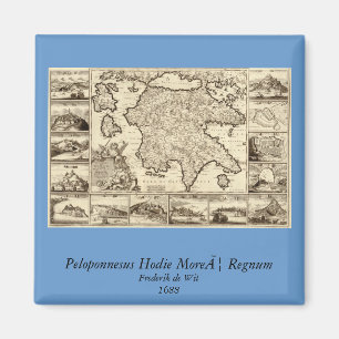 Imã Piscina 1688/mapa Peloponnesian grego