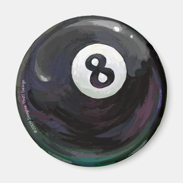 Imã Piscina 8 Ball Art (Frente)