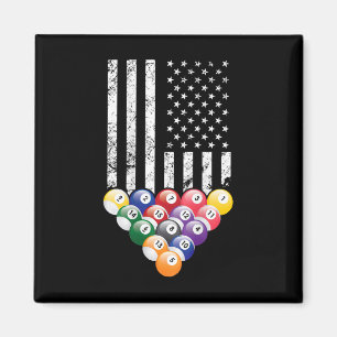 Imã Piscina Snooker Billiards Player 8 Bandeira Americ
