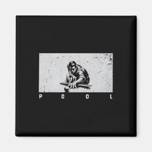 Imã Piscina Vintage Billiards Piscina Player Funny Bil