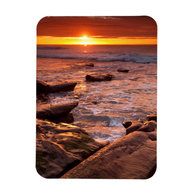 Ímã Piscinas laterais no pôr do sol, Califórnia (Vertical)