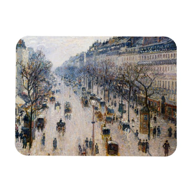Ímã Pissarro - Boulevard Montmartre, Winter Morning (Horizontal)
