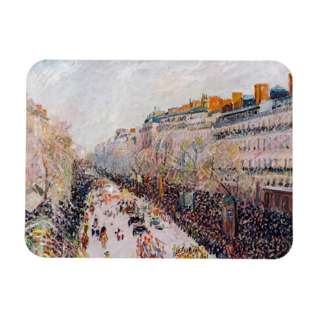 Ímã Pissarro - Montmartre, Mardi Gras no Boulevard (Horizontal)