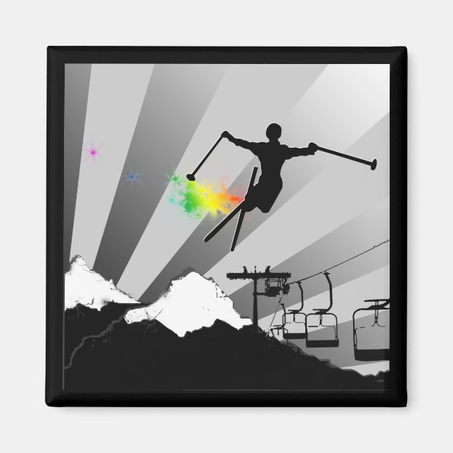 Imã pista de esqui em pó (Frente)